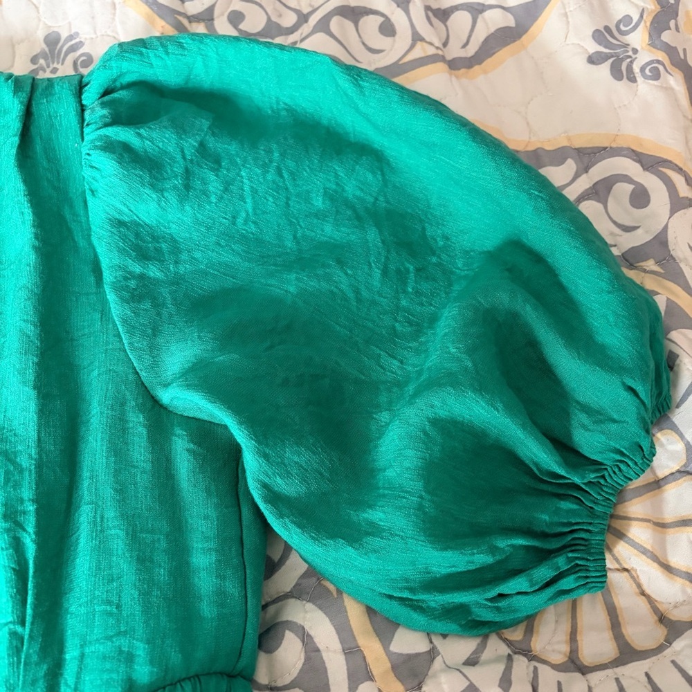 Billy J Green Puff Sleeve Flowy Midi Dress, 8 - Picture 7 of 16